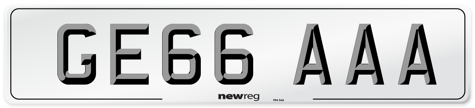 GE66 AAA Number Plate from New Reg